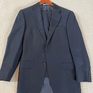 Hickey Freeman USA Made Navy Pinstripe Suit